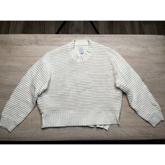 Varley Cream Ribbed Crew Neck Sweater - Picture 3 of 9